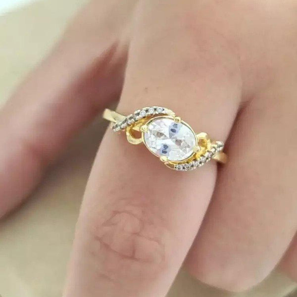 Anel Cristal Torcido com Zircônias
