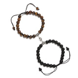 Pulseira Olho de Tigre, Pulseiras Magnéticas Casal, Pulseira de Pedras Naturais, símbolo de união e proteção para casais.