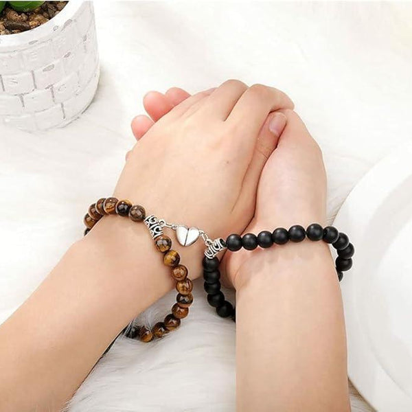 Pulseira Olho de Tigre, Pulseiras Magnéticas Casal, Pulseira de Pedras Naturais, símbolo de união e proteção para casais.